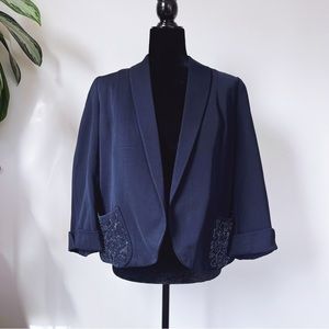 Vintage 1940s Navy Beaded Women’s Blazer - Isman New York